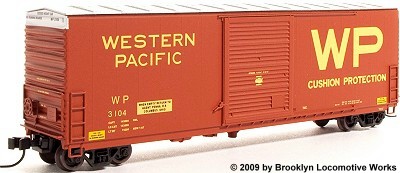 ExactRail Western Pacific PC&F 6033 cu. ft. Box Car
