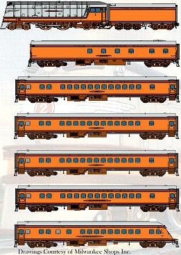 Fox Valley Models Milwaukee Road 4-4-2 Loco and cars
